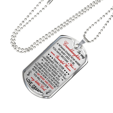 My Granddaughter Dog Tag From Grandpa You Are My Little Girl Pendant Necklace Lu